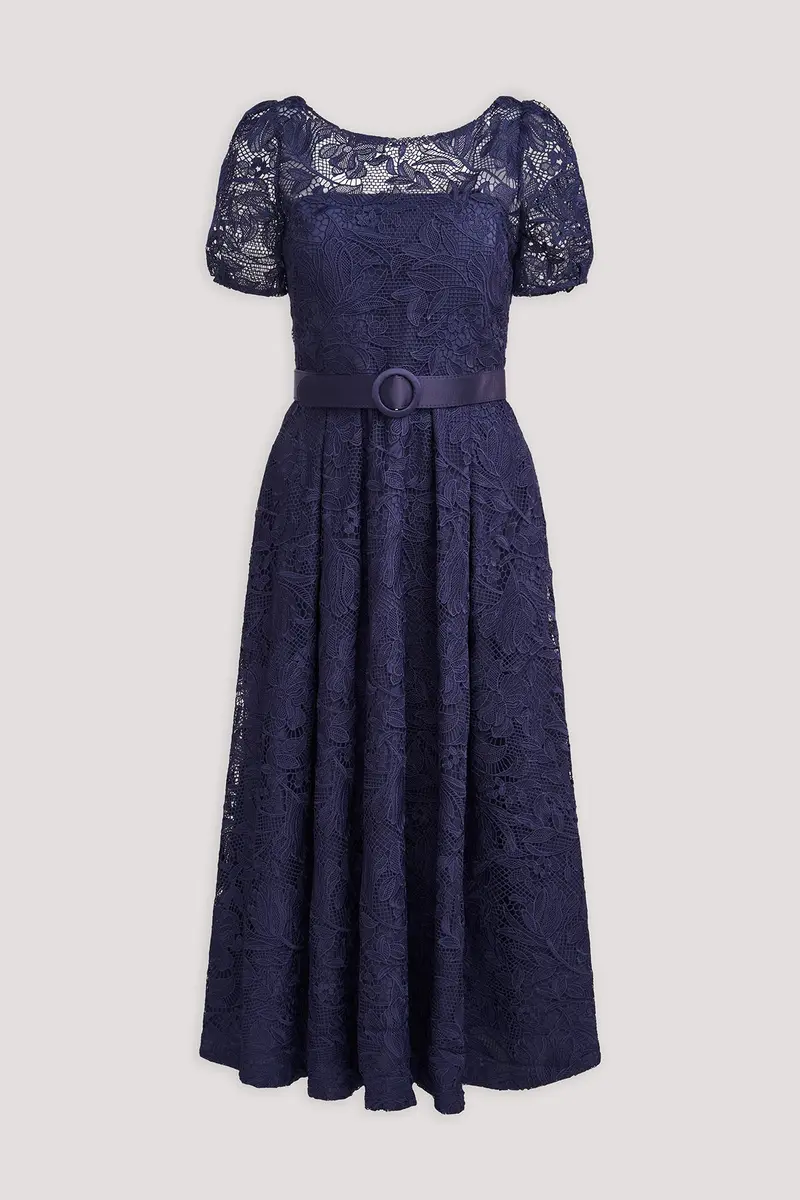 Haisley Summer Bouquet Lace Tea-Length Dress