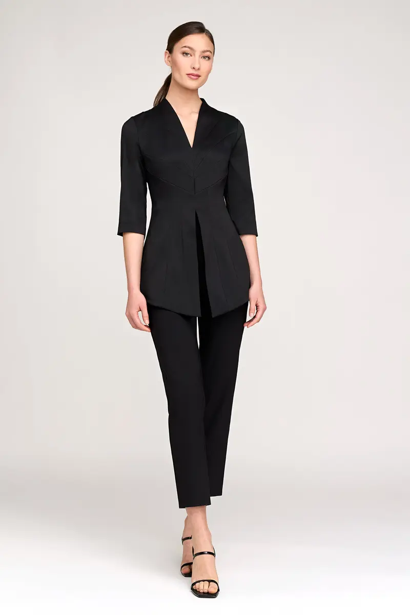 Hannah Modern Walk-Through Jumpsuit in Stretch Mikado