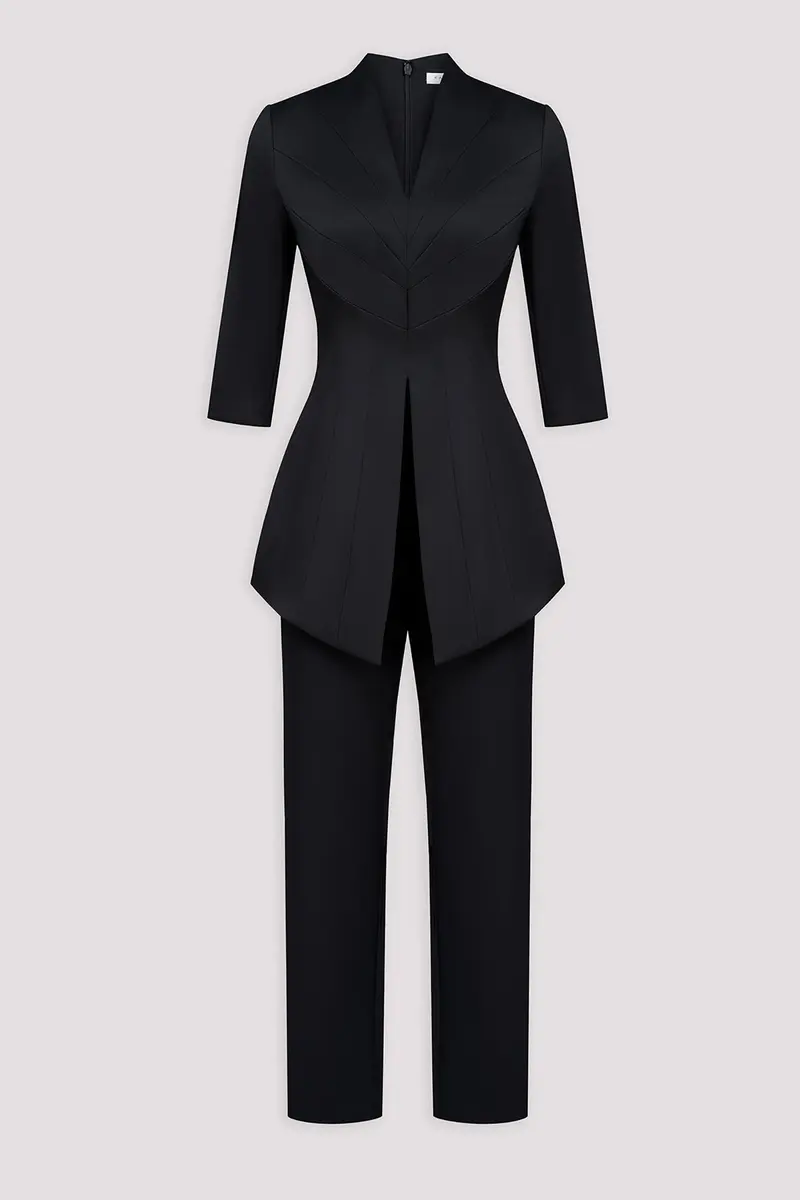 Hannah Modern Walk-Through Jumpsuit in Stretch Mikado