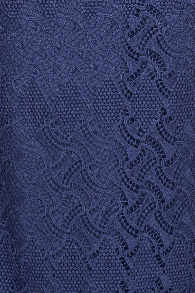 Hendrix Geometric Lace Column Gown with Detachable Belt