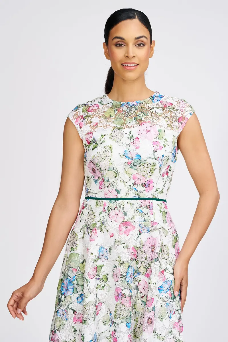 Hydrangea Lace Ankle-Length Maxi Dress