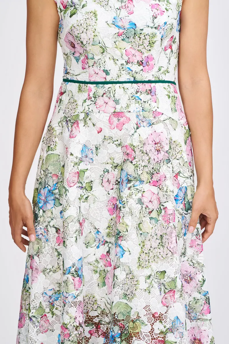 Hydrangea Lace Ankle-Length Maxi Dress