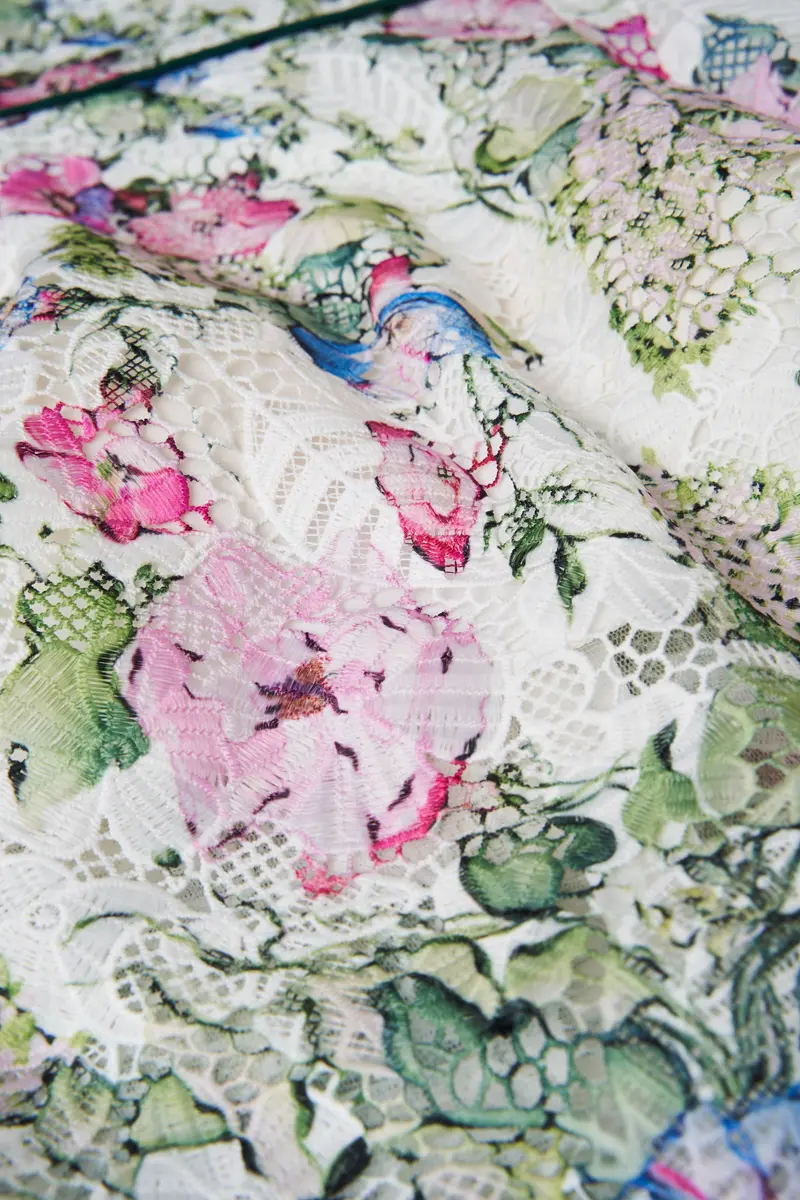 Hydrangea Lace Ankle-Length Maxi Dress