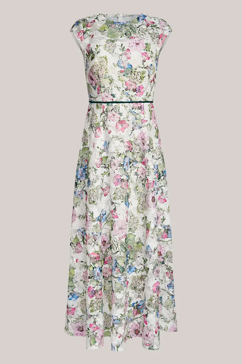 Hydrangea Lace Ankle-Length Maxi Dress
