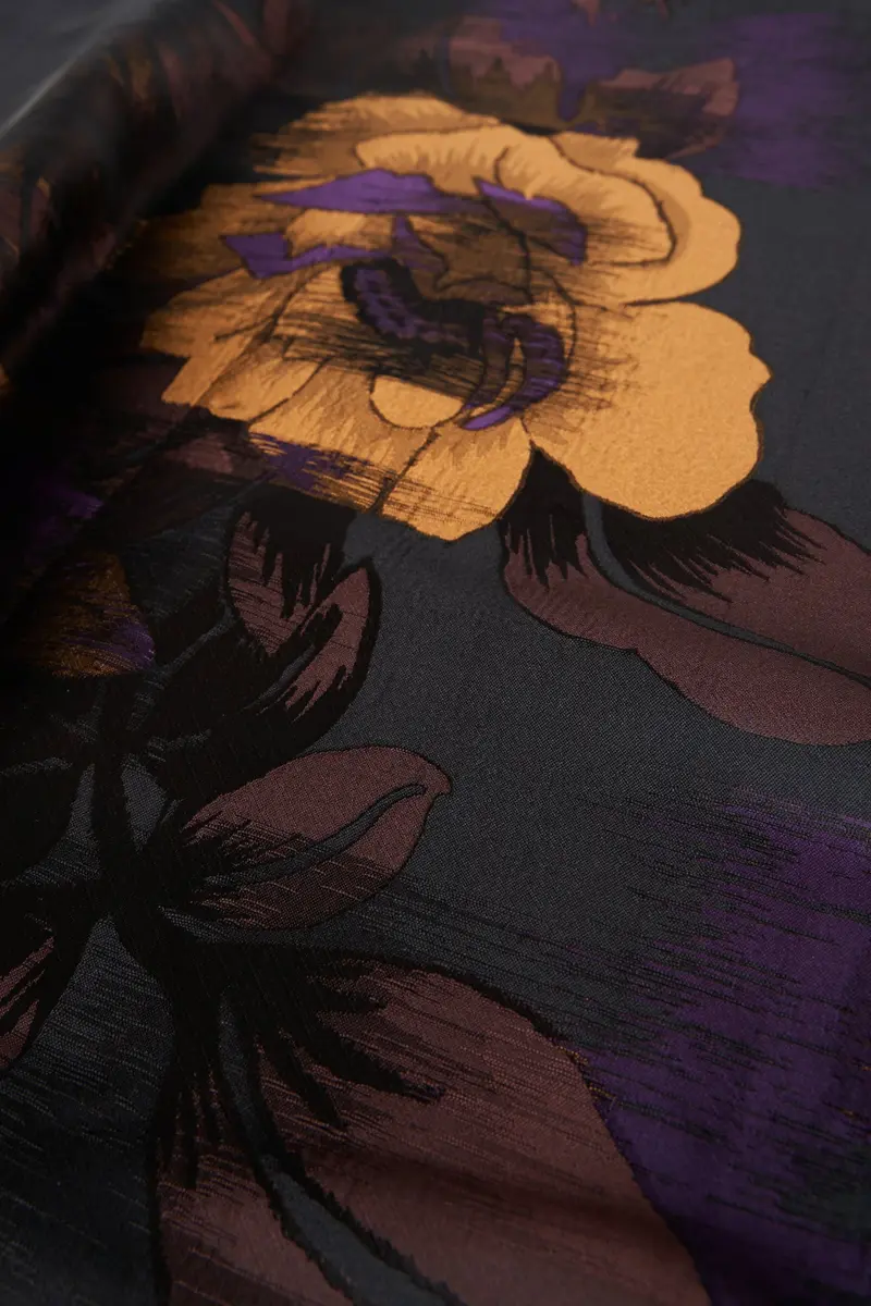 Ilsa Striated Floral Jacquard Tea-Length Cocktail Dress
