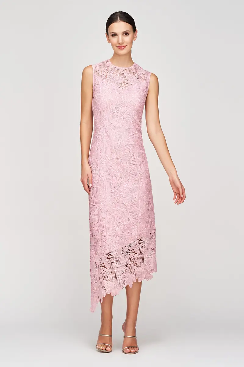 Imelda In-House Floral Lace Asymmetric Midi Dress
