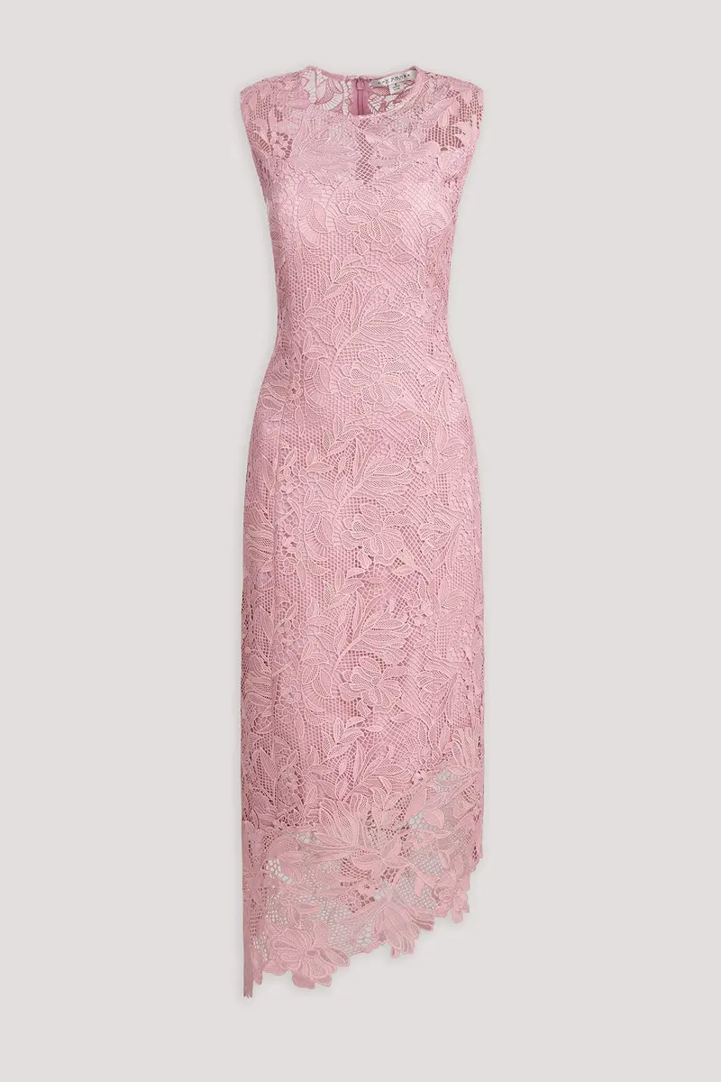 Imelda In-House Floral Lace Asymmetric Midi Dress