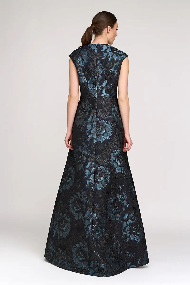 Isabetta Floral Jacquard Mother-of-the-Bride Gown 2