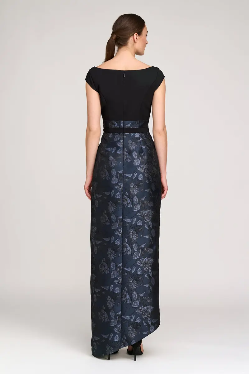 Isaline Two-Tone Jacquard Evening Gown 2