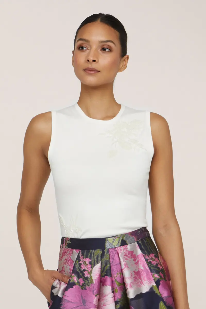Kathryn Embellished Sleeveless Knit Top