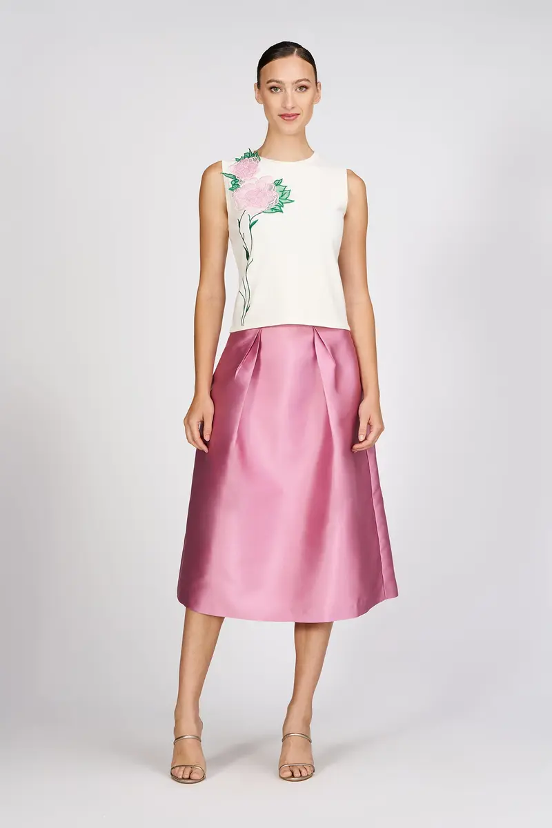 Kathryn Tonal-Embellished Sleeveless Knit Tank