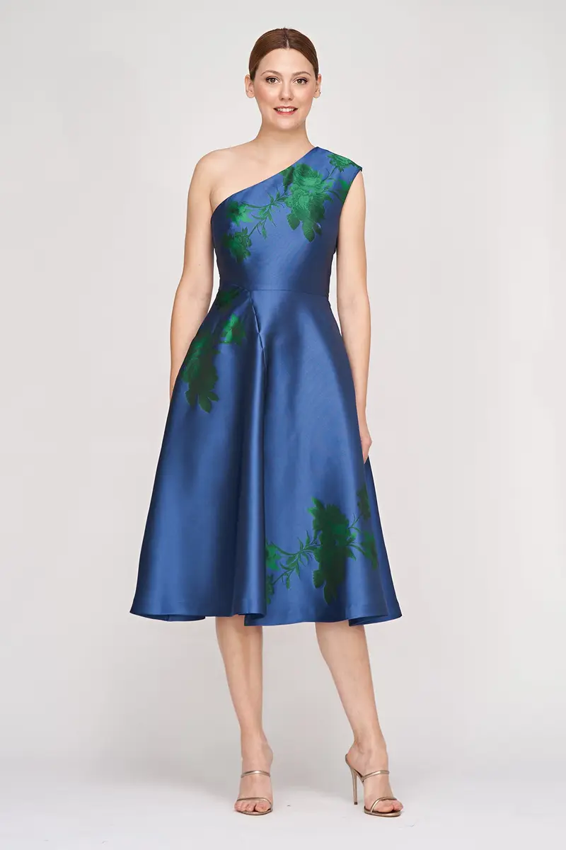 Leai Floral Jacquard Midi Dress