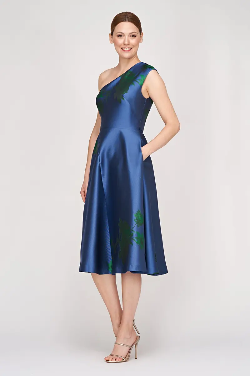 Leai Floral Jacquard Midi Dress
