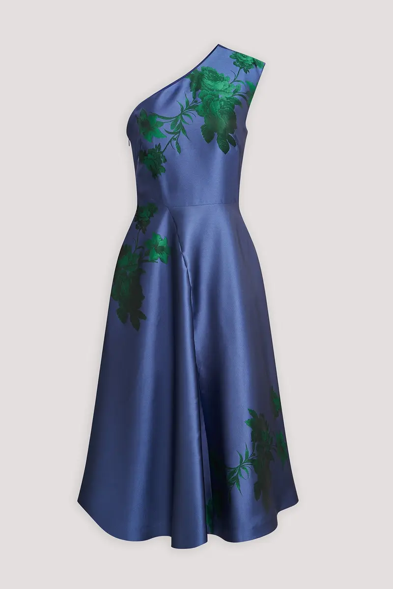 Leai Floral Jacquard Midi Dress