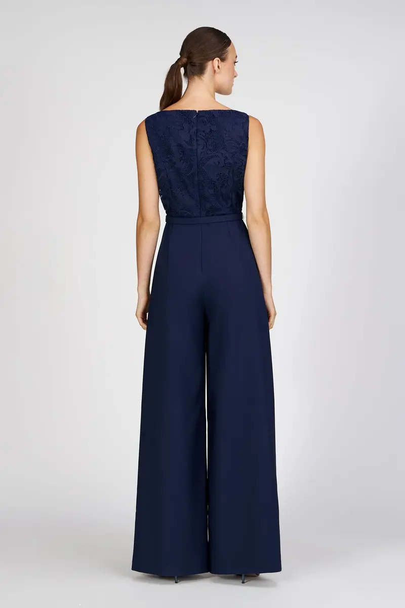 Liza Lace-Embellished Stretch Crepe Jumpsuit 2