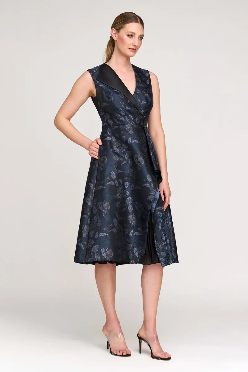 Lottie Asymmetric Jacquard Midi Dress