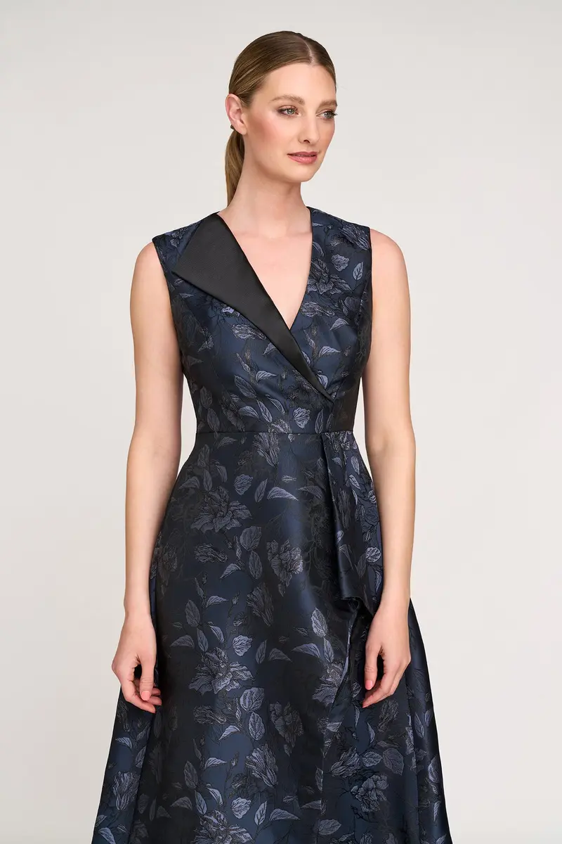 Lottie Asymmetric Jacquard Midi Dress