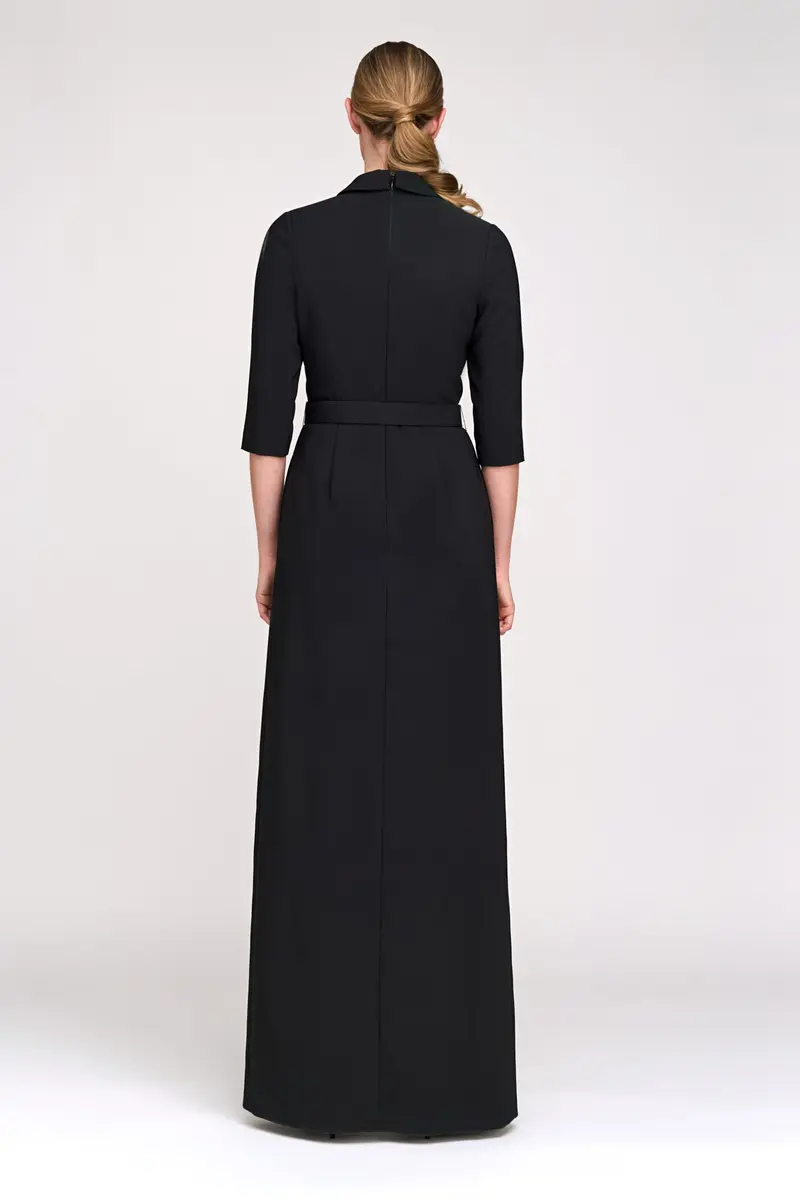 Marta Stretch Crepe Walk-Thru Jumpsuit with Overskirt 2