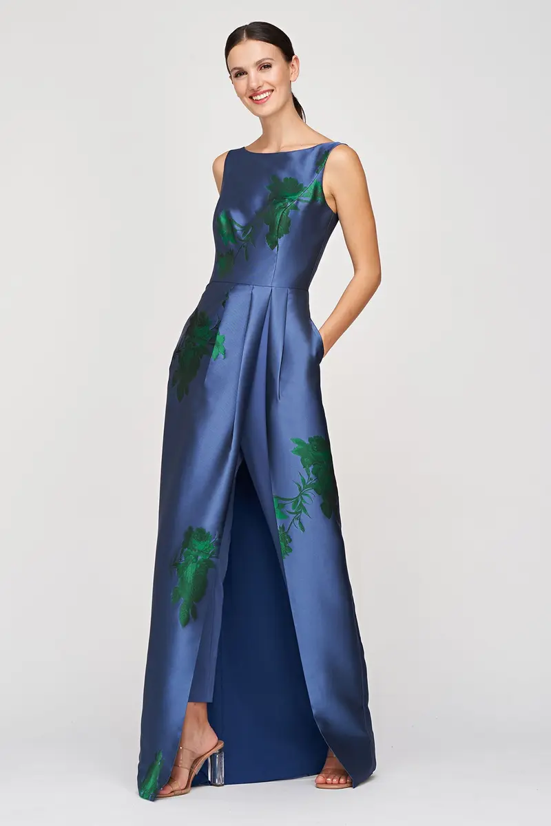 Michelle Floral Pleated Walk-Thru Jumpsuit