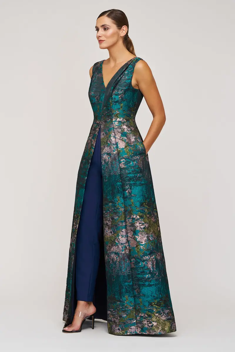 Modern Clark Walk-Through Jumpsuit in Monet Jacquard