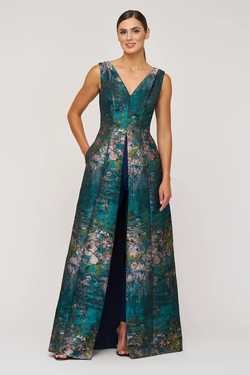 Modern Clark Walk-Through Jumpsuit in Monet Jacquard