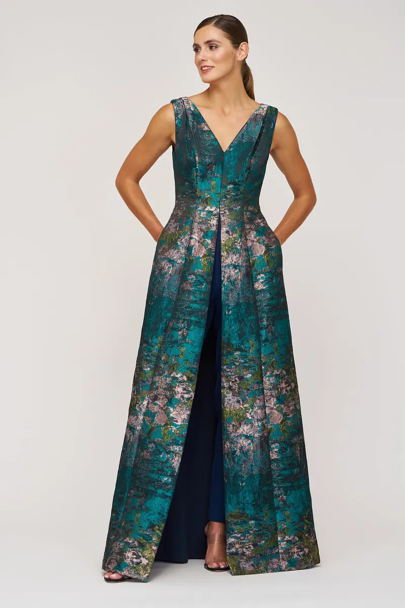 Modern Clark Walk-Through Jumpsuit in Monet Jacquard