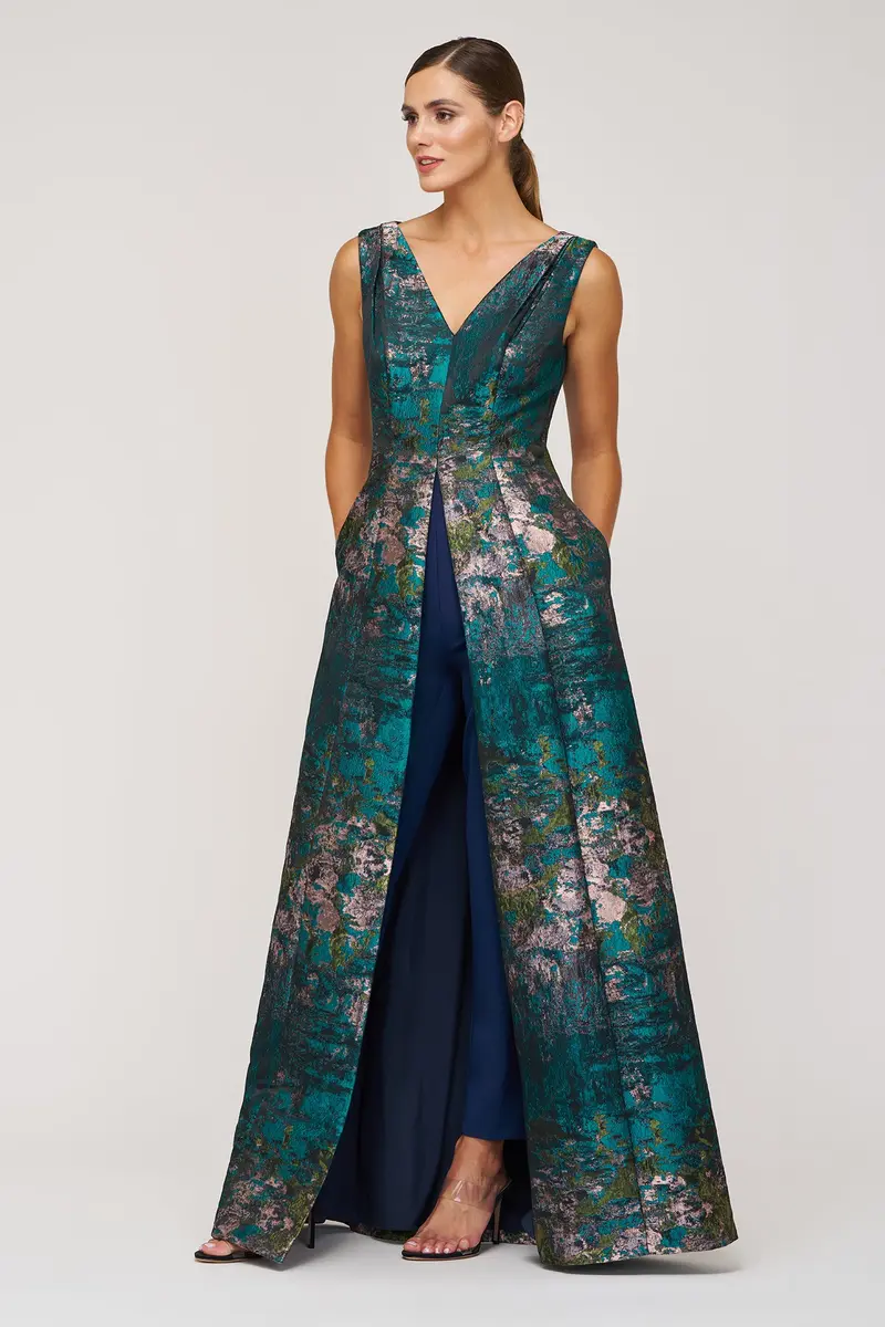Modern Clark Walk-Through Jumpsuit in Monet Jacquard