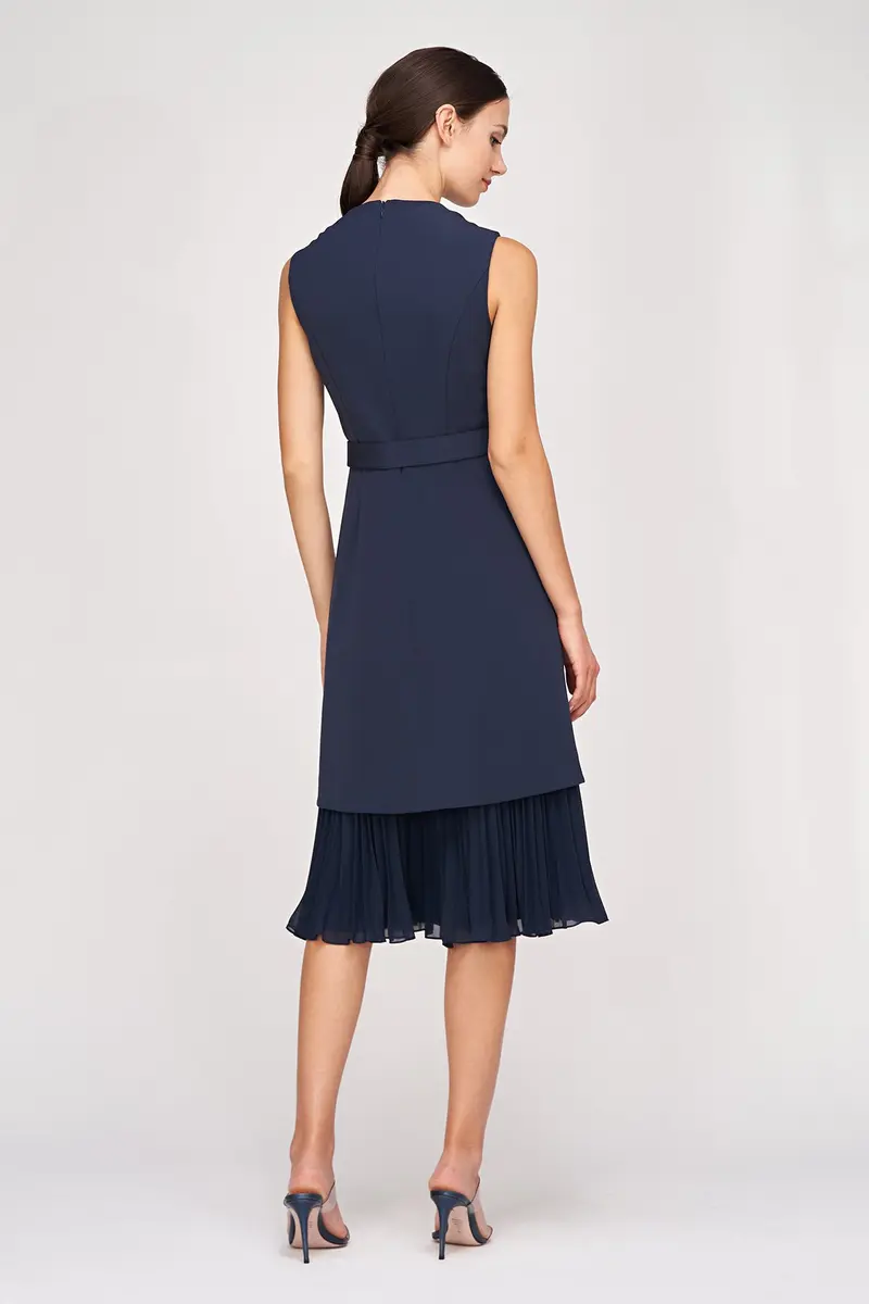 Nadia Asymmetrical Midi Dress with Detachable Belt 2