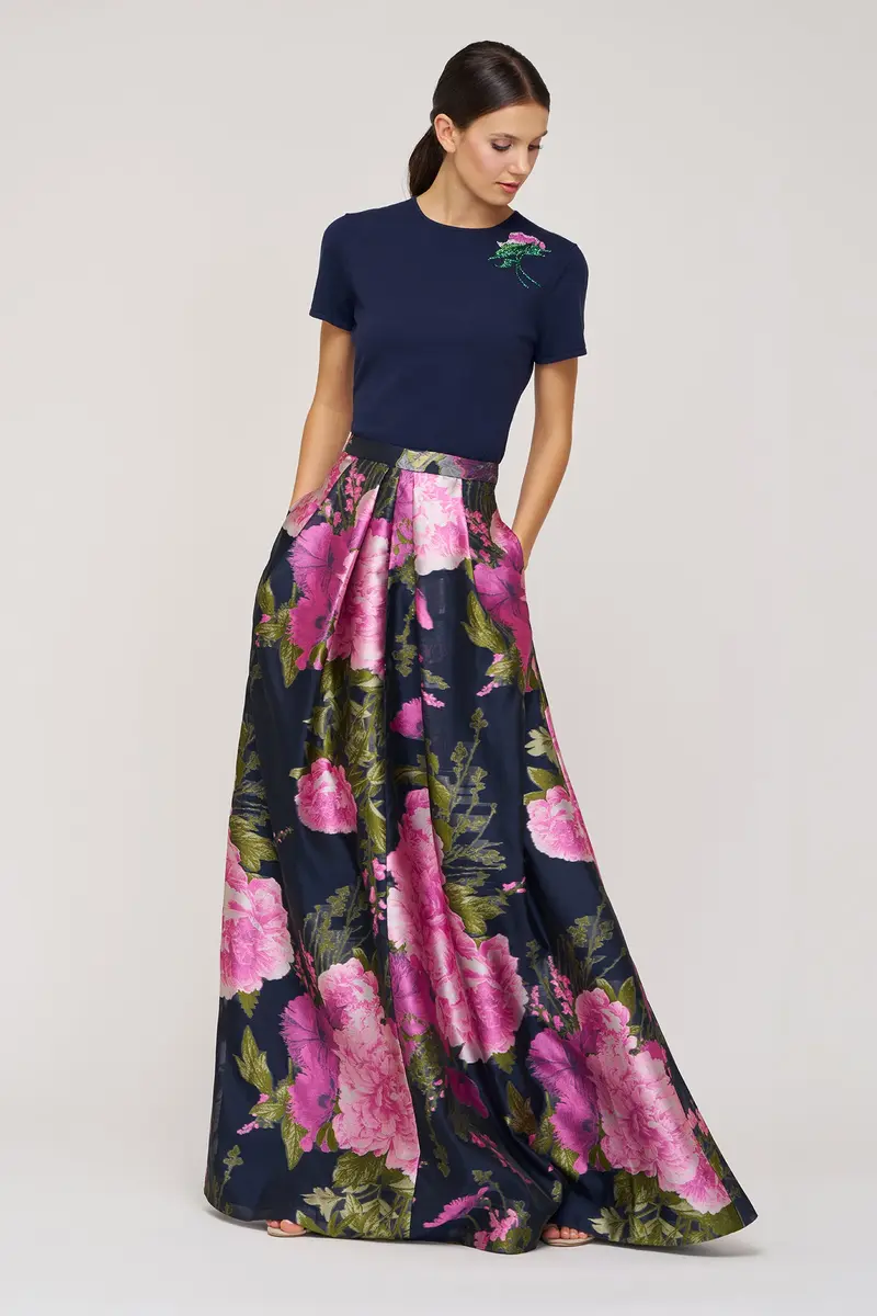 Peony Organza Jacquard Ballgown Skirt
