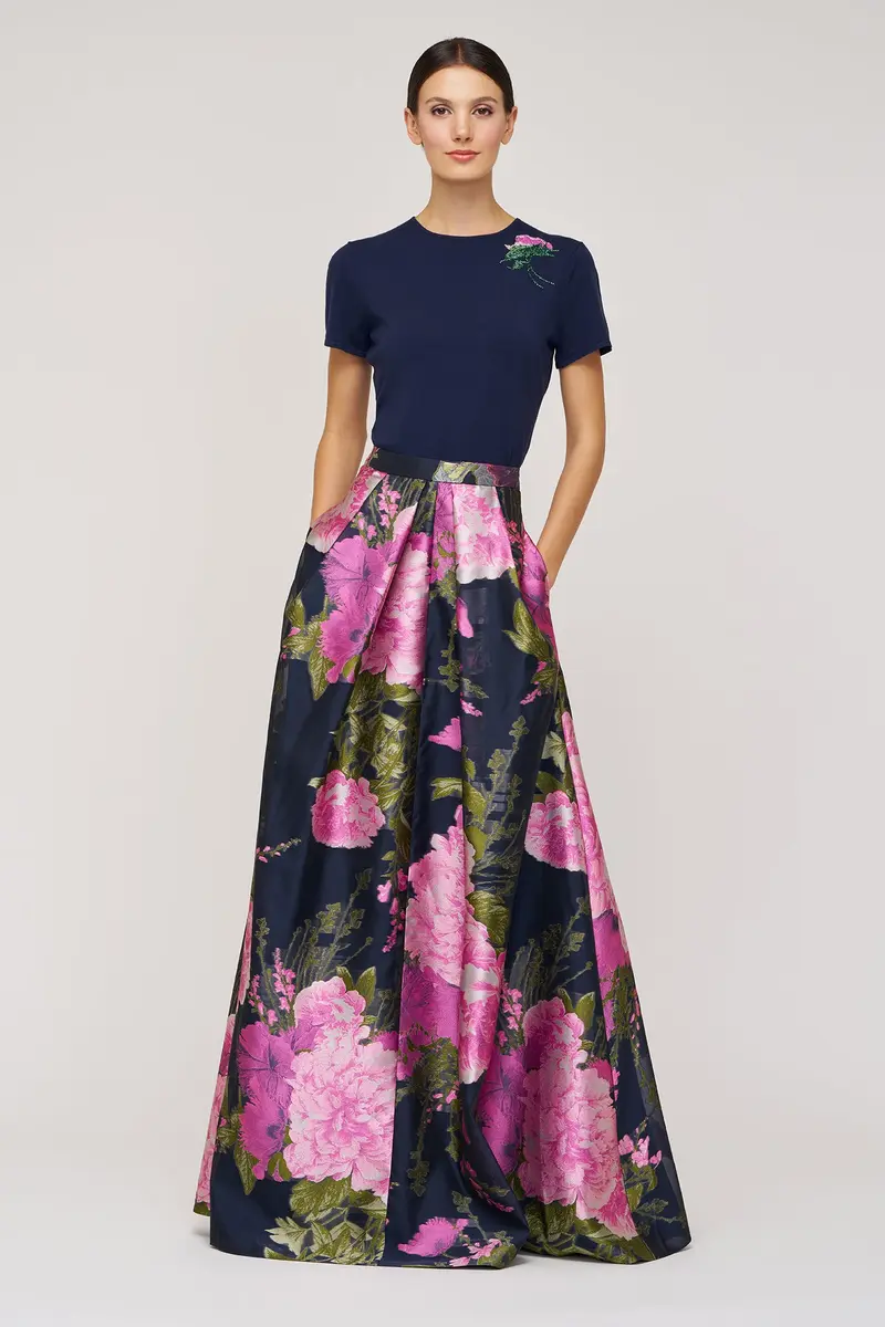 Peony Organza Jacquard Ballgown Skirt
