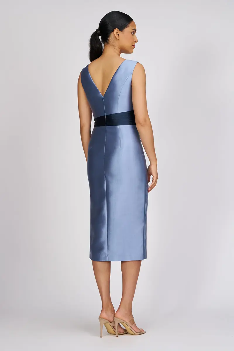 Rosalie Tailored Midi Dress in Duchess Satin 2
