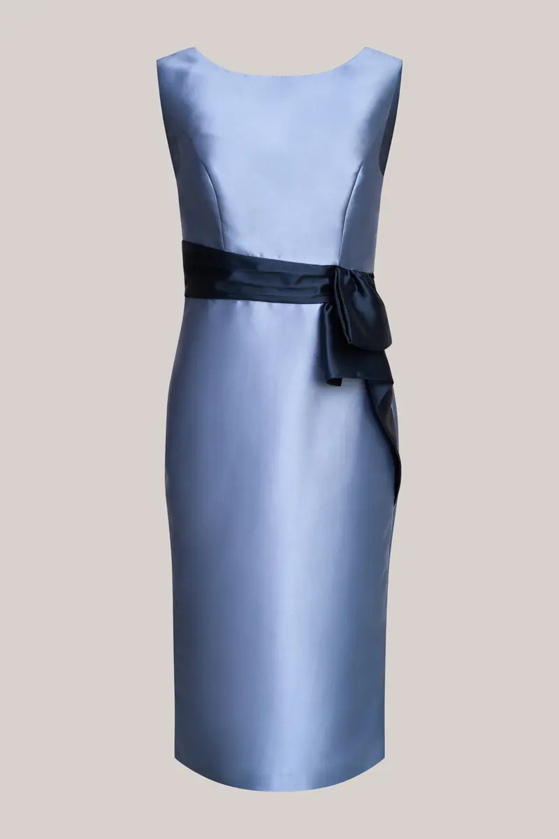 Rosalie Tailored Midi Dress in Duchess Satin