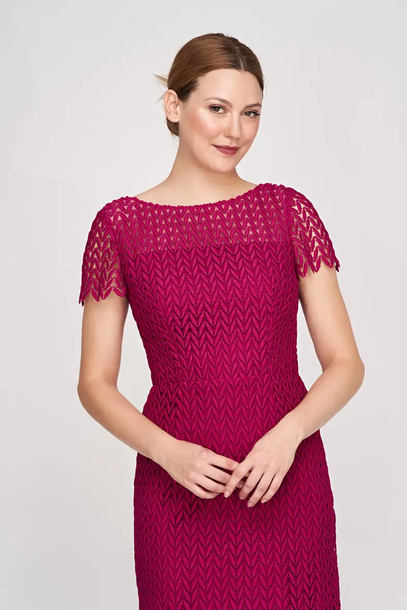 Tatum Lace Midi Dress with Flounce Hem