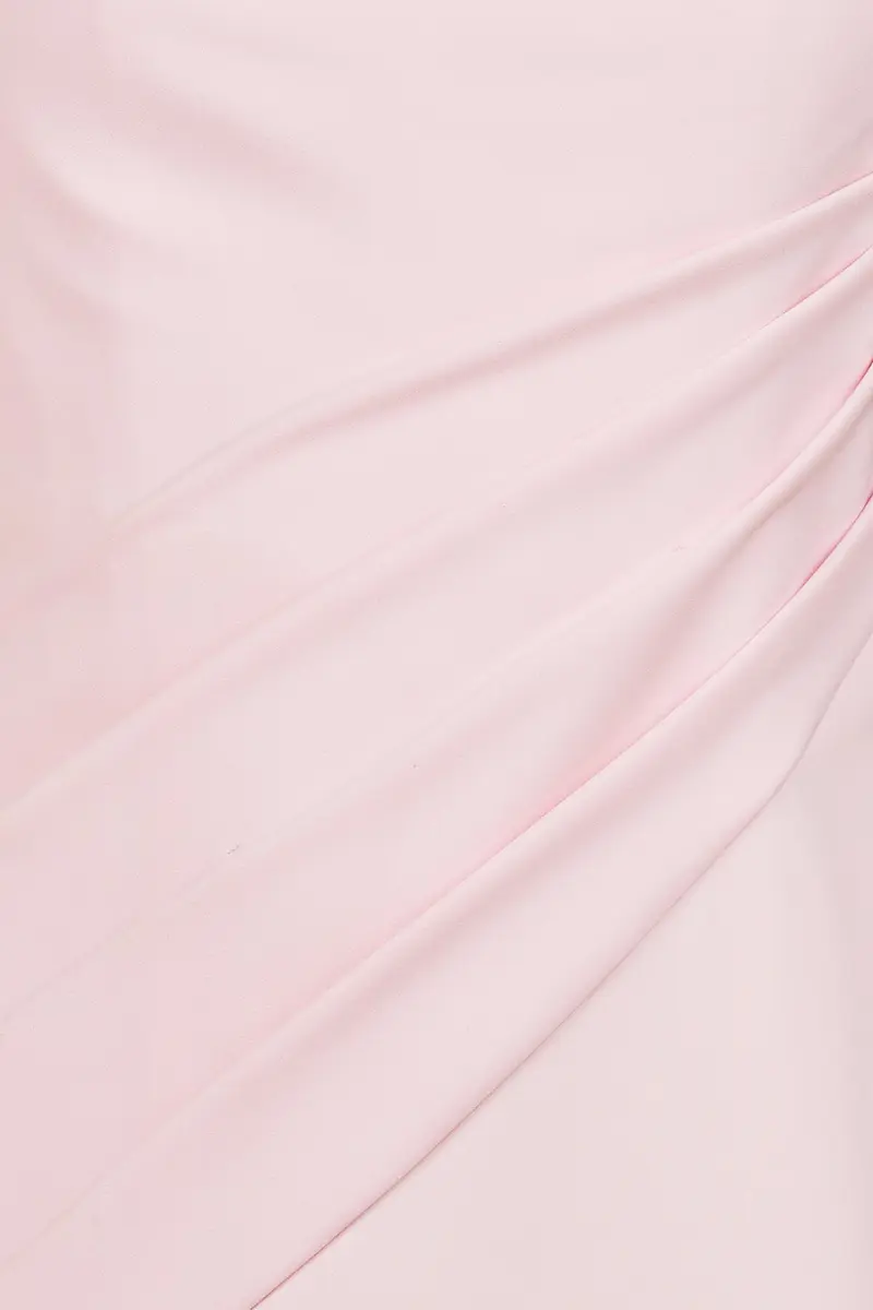 V-Neck Stretch Crepe Fit-and-Flare Gown