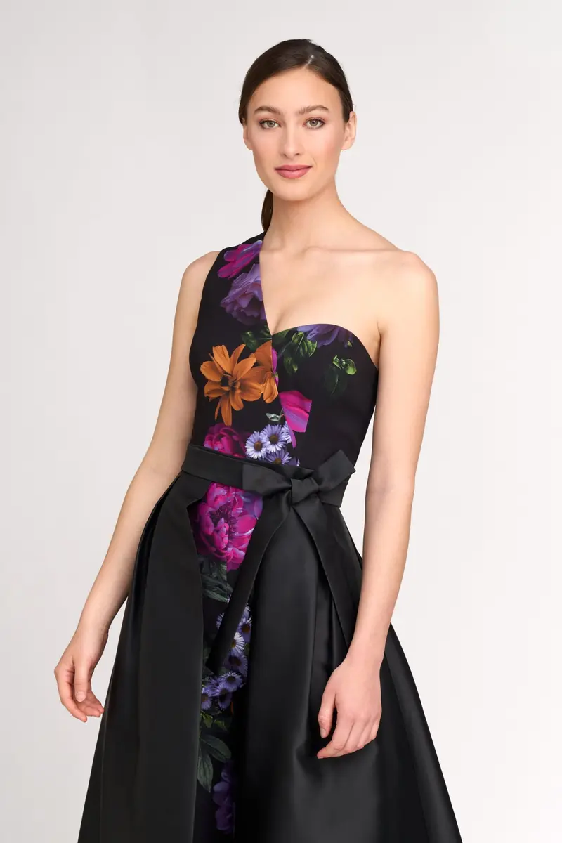 Vera Asymmetrical One-Shoulder Peony Jumpsuit