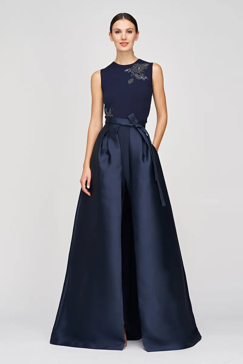 Verona Two-Piece Gown Set: Mikado Skirt & Stretch Crepe Pants