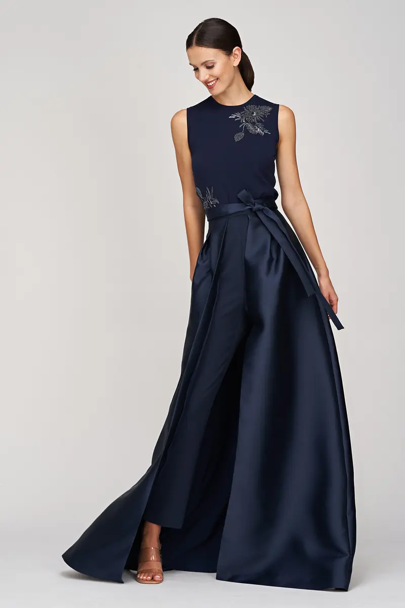 Verona Two-Piece Gown Set: Mikado Skirt & Stretch Crepe Pants