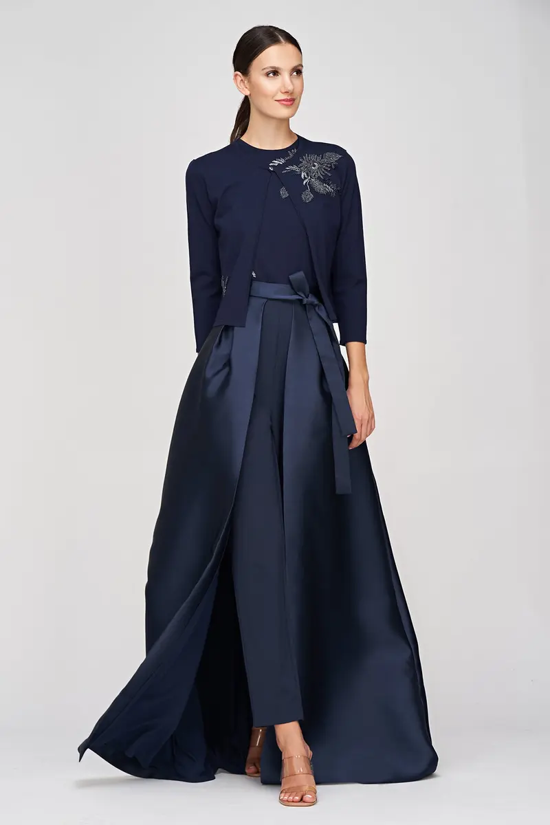 Verona Two-Piece Gown Set: Mikado Skirt & Stretch Crepe Pants