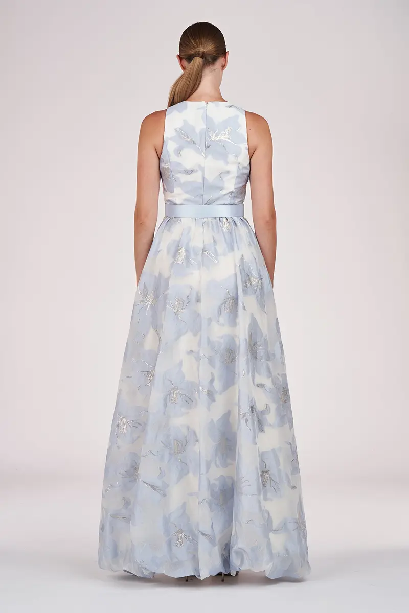 Vivian Floral Organza Gown with Bubble Hem