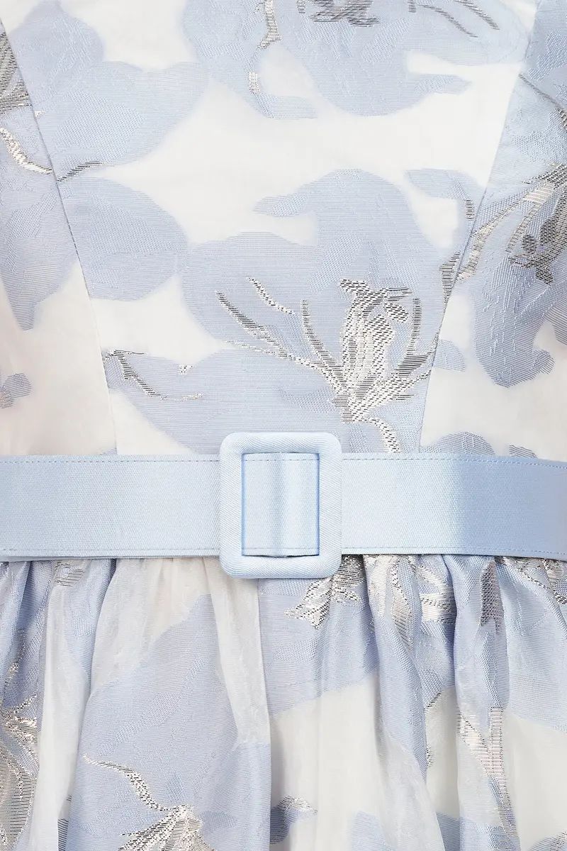 Vivian Floral Organza Gown with Bubble Hem