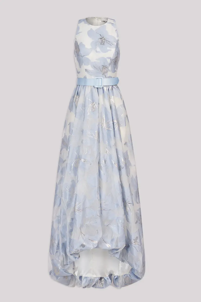 Vivian Floral Organza Gown with Bubble Hem