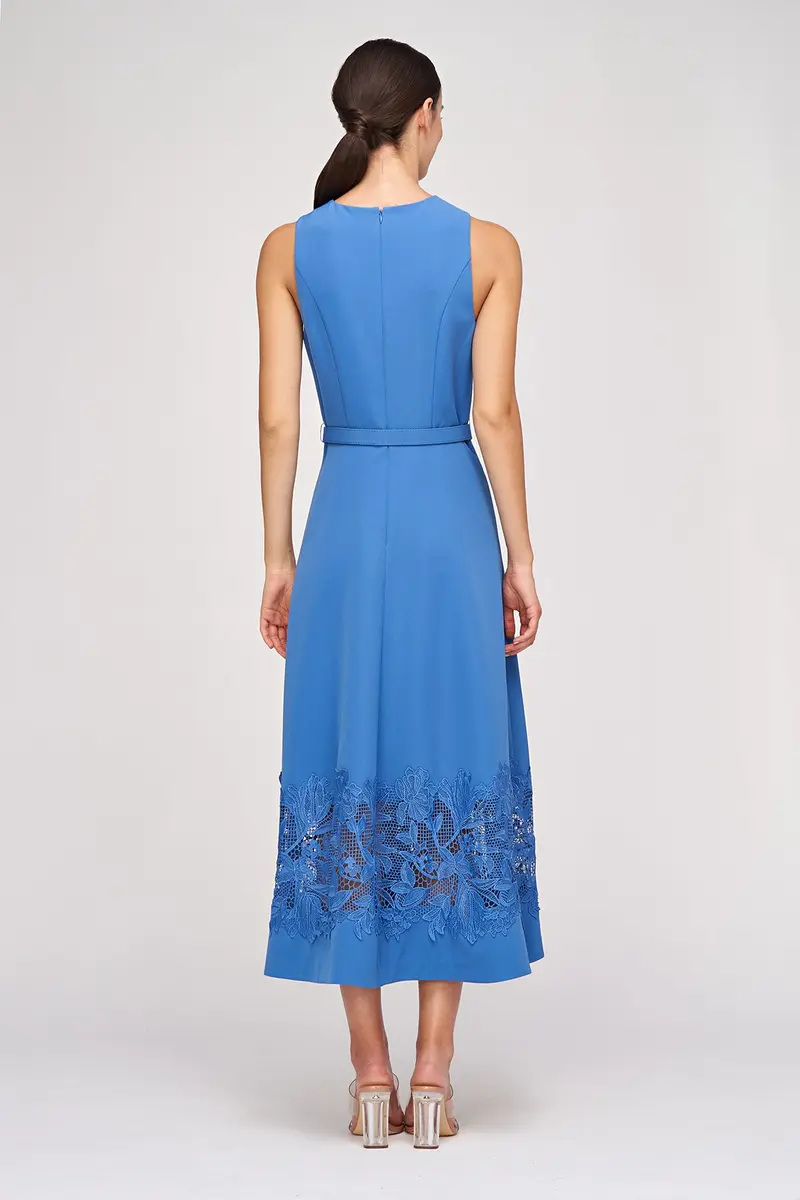 Vivianne Flared Midi Dress with Iris Lace Galloon
